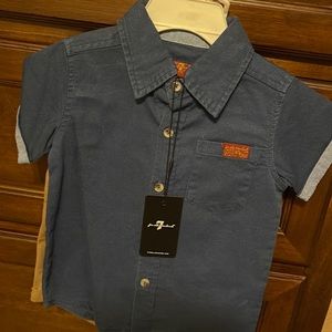 7ForAllMankind/Baby/Boys/2piece/Button Down/Short Sleeve/Shorts